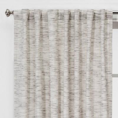 84"x54" Light Filtering Striation Herringbone Window Curtain Panel White/Gray - Project 62™