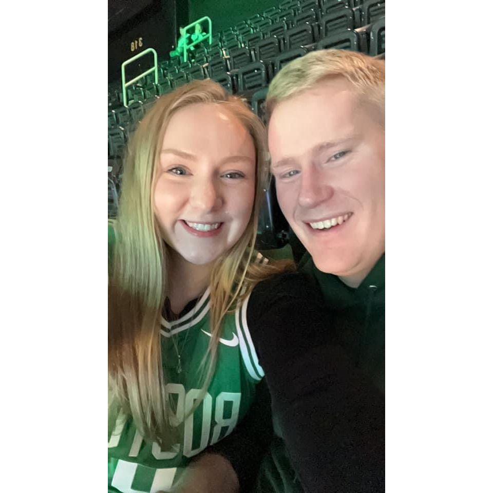 Our favorite Christmas tradition is to go to a Boston Celtics game every year!