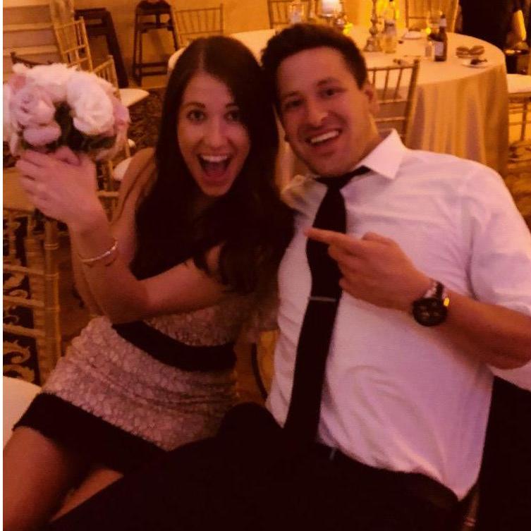 She caught the bouquet