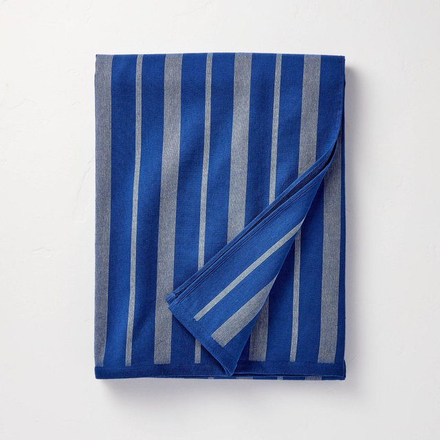 65"x65" Oversized Beach Towel Blue Striped - Hearth & Hand™ with Magnolia
