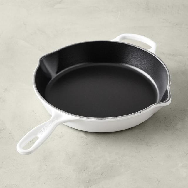 Le Creuset Signature Enameled Cast Iron Deep Skillet, 10", Matte White