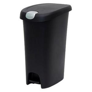 Hefty 12.3 Gallon Slim Step Black Trash Can with Locking Lid