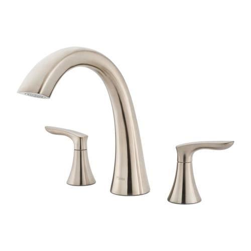 Pfister Weller Brushed Nickel 2-Handle Residential Deck Mount Roman Bathtub Faucet