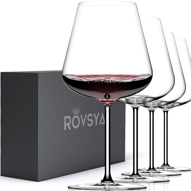OJA Red Wine Glasses Set of 4,Large Wine Glasses 27 oz, Hand Blown Crystal Clearer, Light for Wine Tasting, Perfect Gifts, Valentine's Day, Anniversary, Birthday