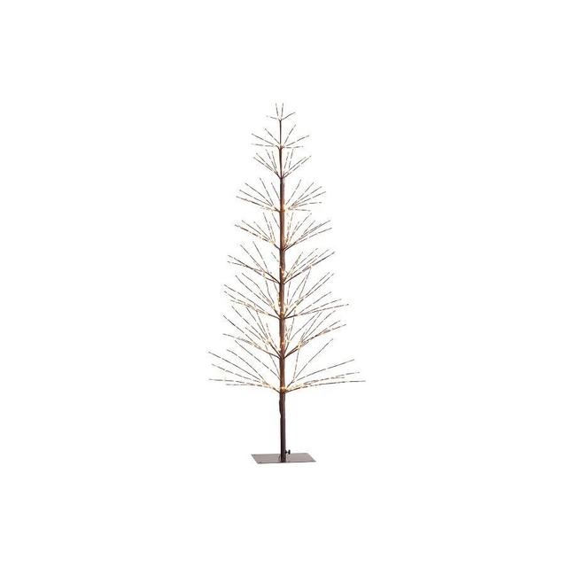 Pre-Lit Twinkling Twig Trees, Brown, 60"H