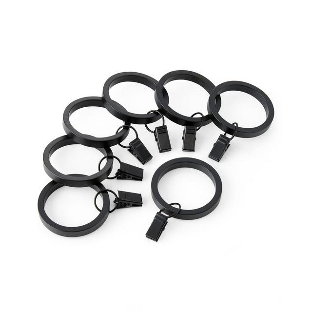 CB Matte Black Curtain Rings, Set of 7