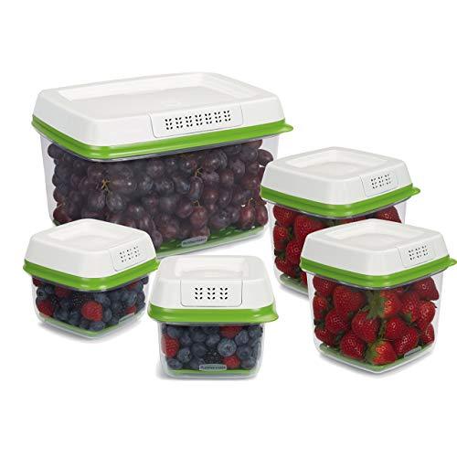 Rubbermaid FreshWorks Produce Saver Food Storage Containers, Set of 5