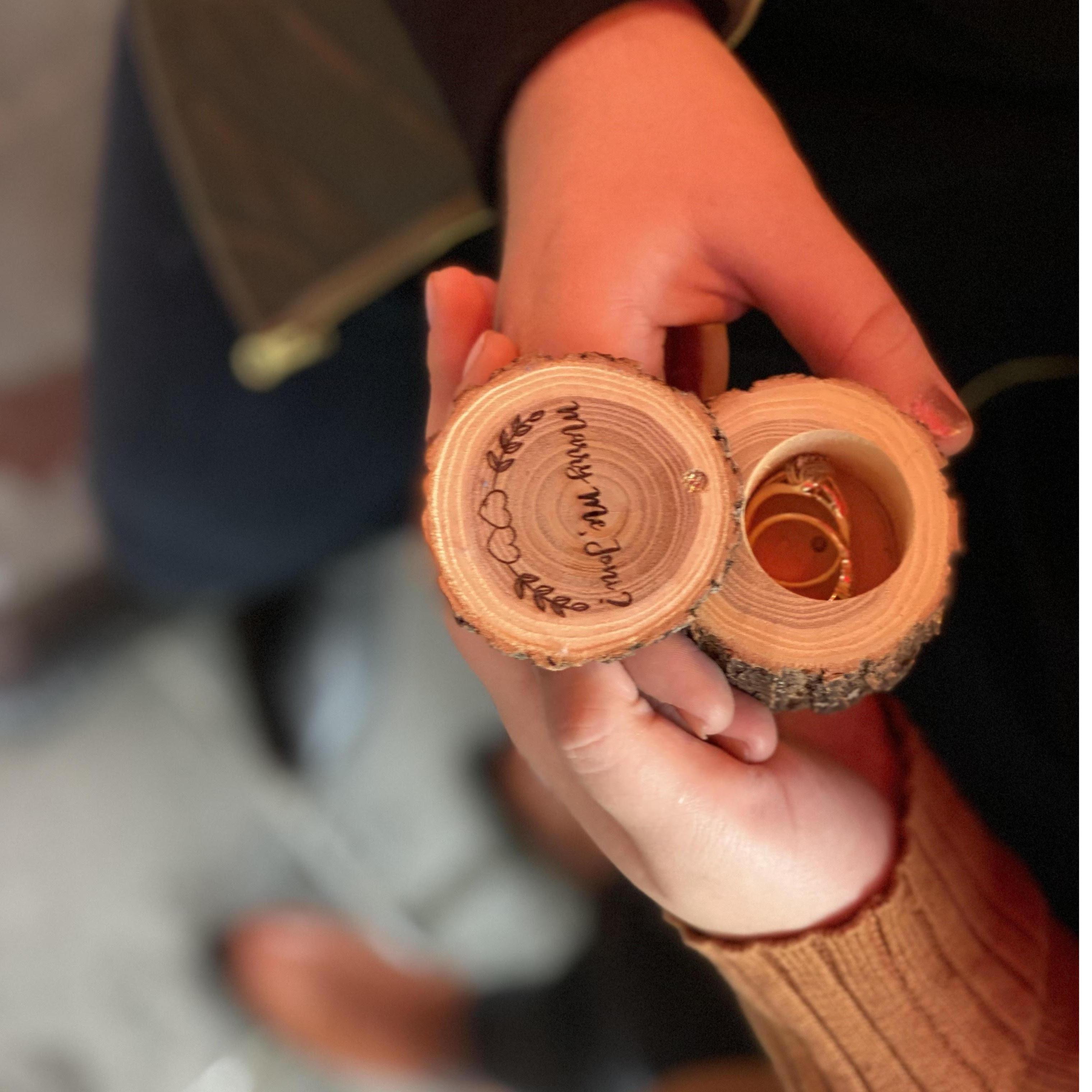 The handmade box Rozy pulled out at our engagement.