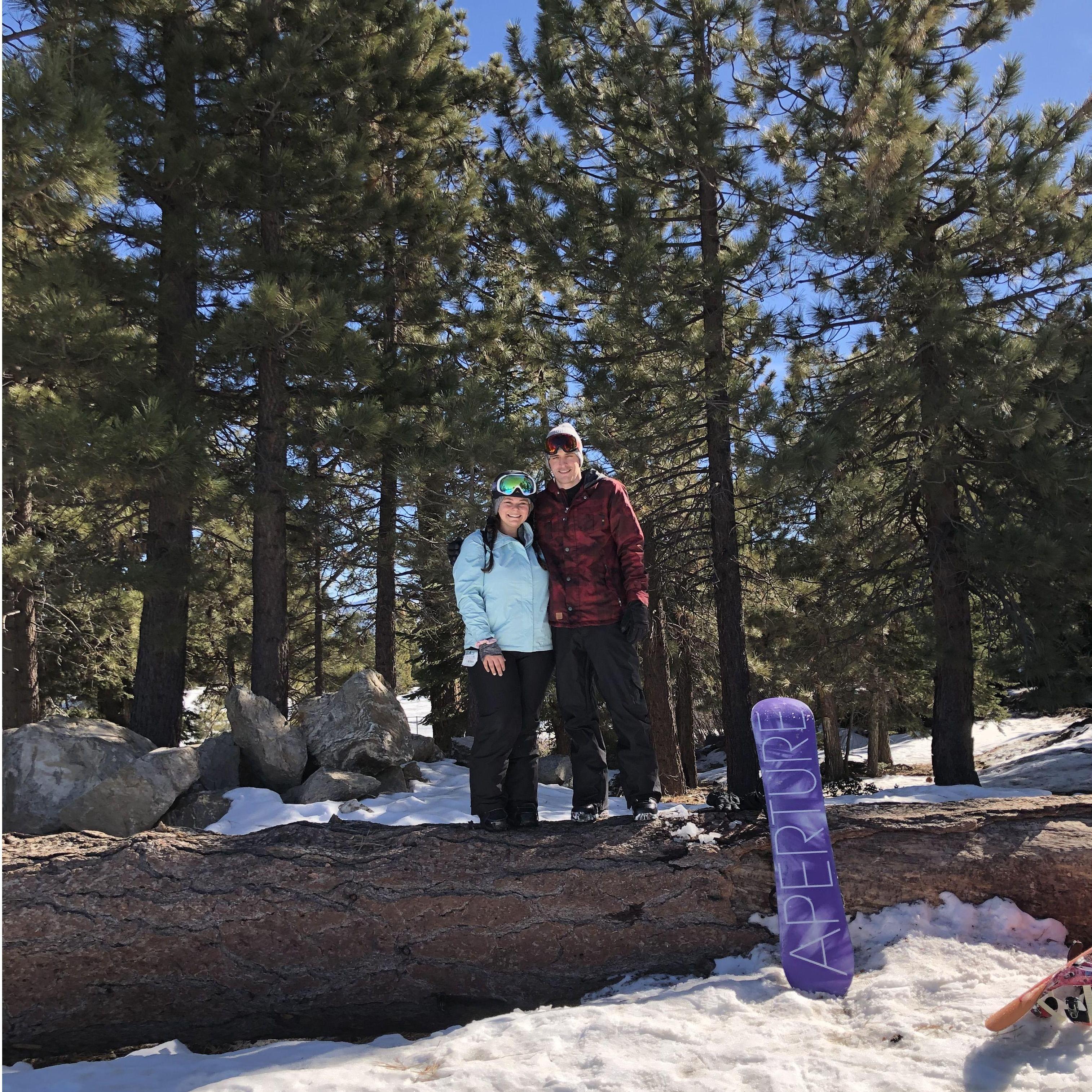 One of many snowboarding trips!
