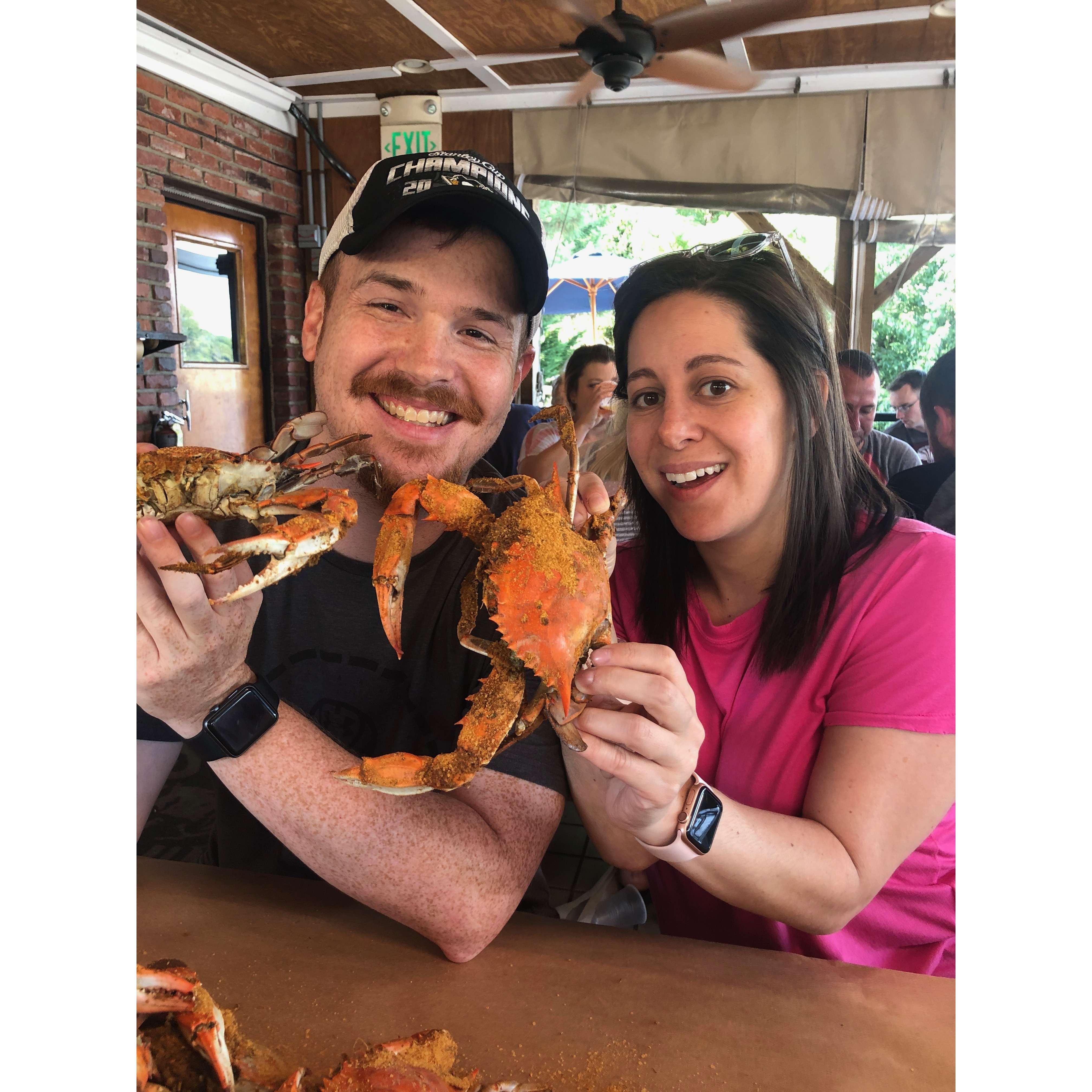 Josh's first crab feast!