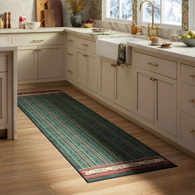 Fruit Stripe Spruce Green Rug by Morris & Co. | All-In-One Rug | 2'x3' | Ruggable