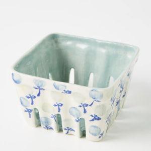 Floral Ceramic Berry Basket