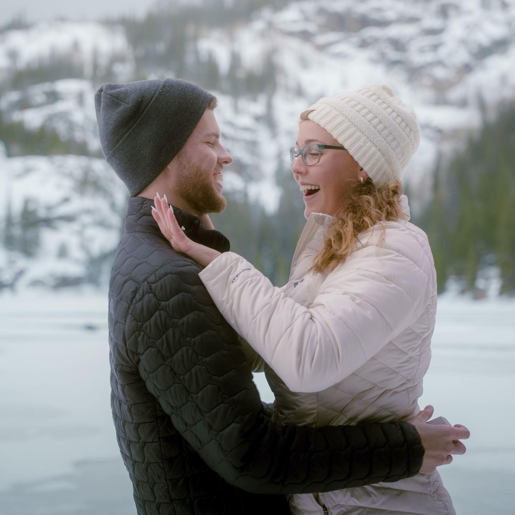 Proposal at Bear Lake, Estes Park Colorado. Aimee had no idea...well she definitely had her suspicions.