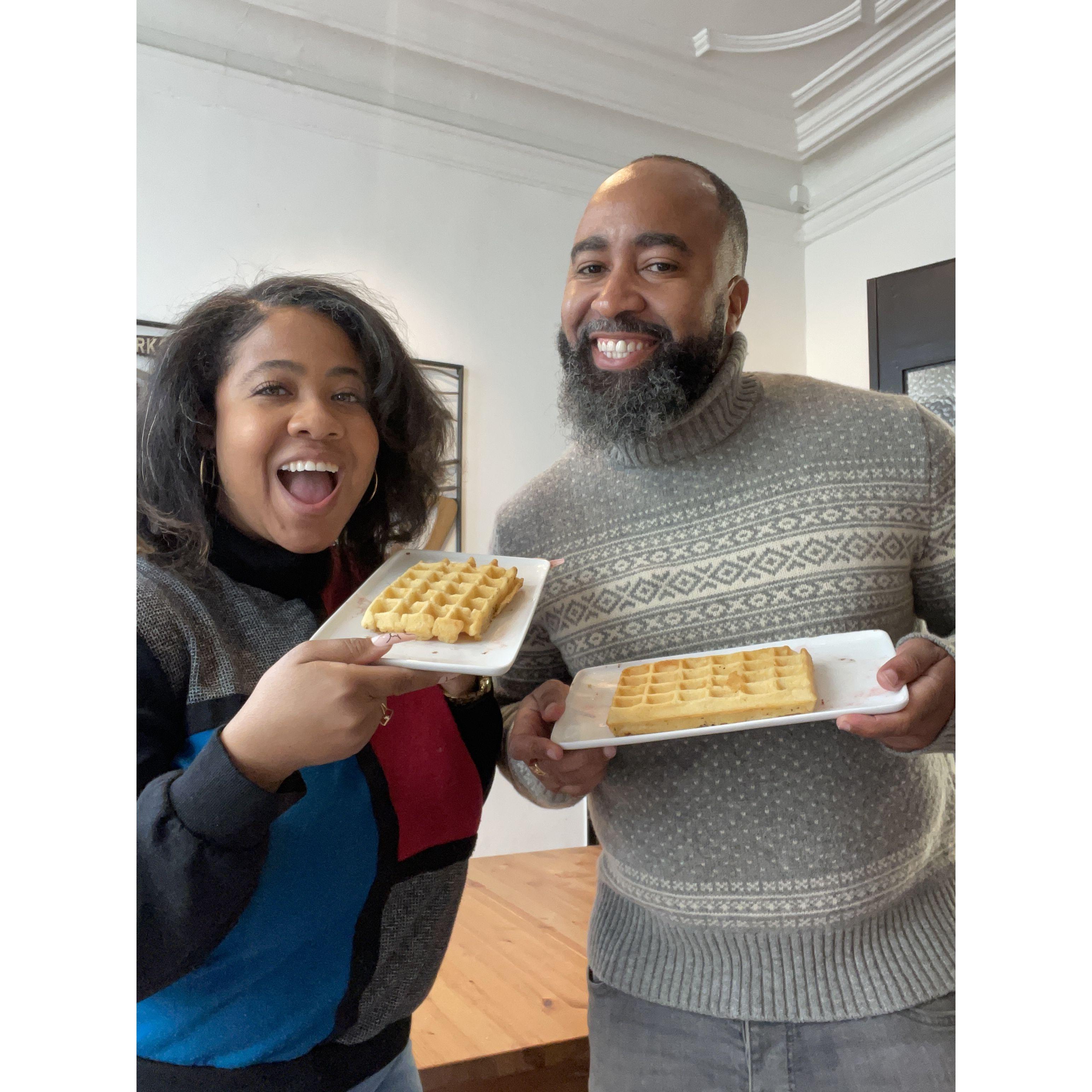 Waffle making class in Belgium!