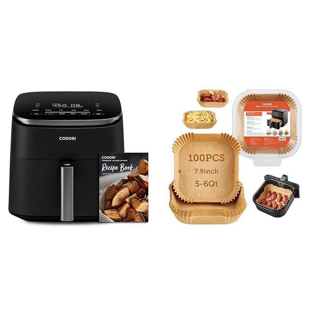 COSORI Air Fryer TurboBlaze 6.0-Quart Compact Airfryer that Roast & Air Fryer Liners