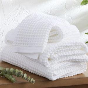White Waffle Weave Cotton Bath Towel