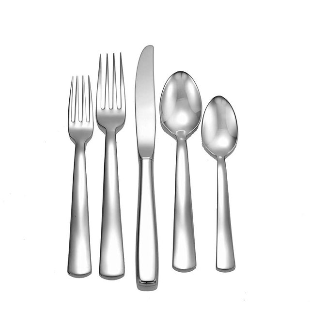Liberty Tabletop Modern America 45-piece 18/10 Flatware Set Service for 8, Includes Serving Pieces Made in USA