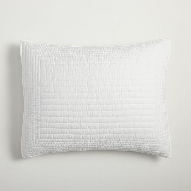 Silky TENCEL Pick Stitch, Standard Sham, White