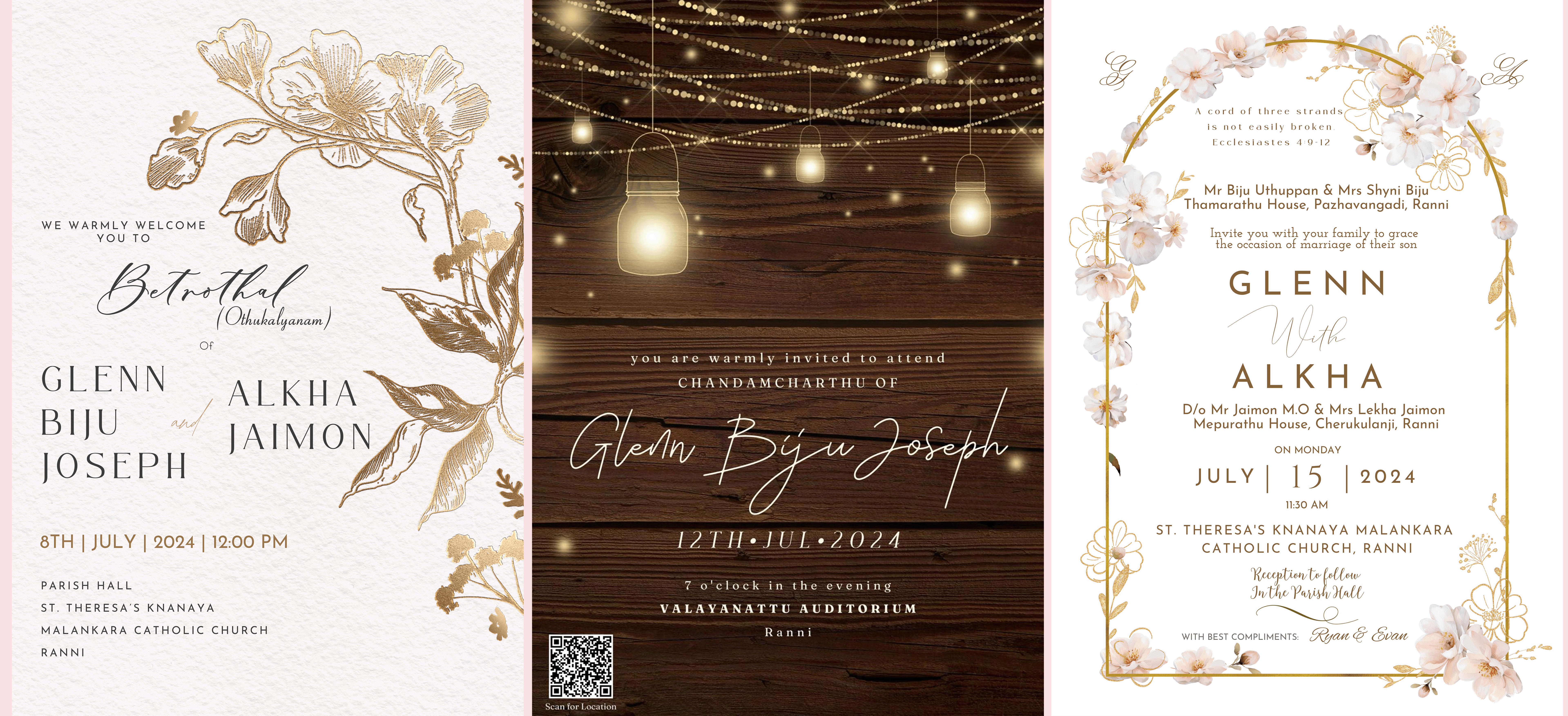 The Wedding Website of Glenn Biju Joseph and Alkha Jaimon