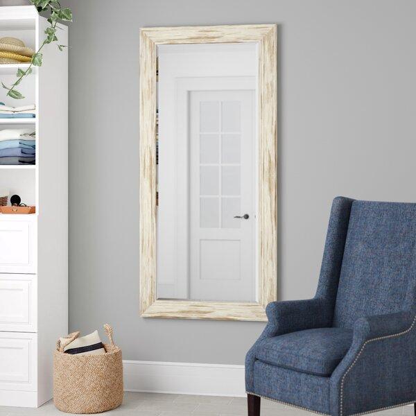 Somerton Farmhouse Beveled Distressed Vanity Mirror: color black