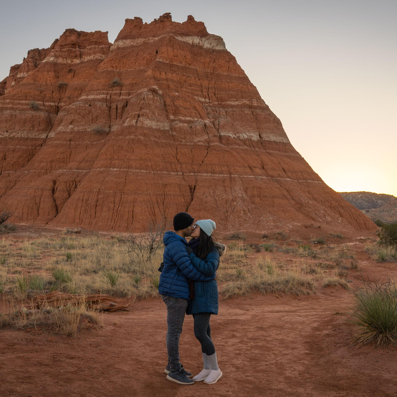 Our first trip together, we were hiking the lighthouse trail in Palo Duro Canyon in Amarillo, Texas!