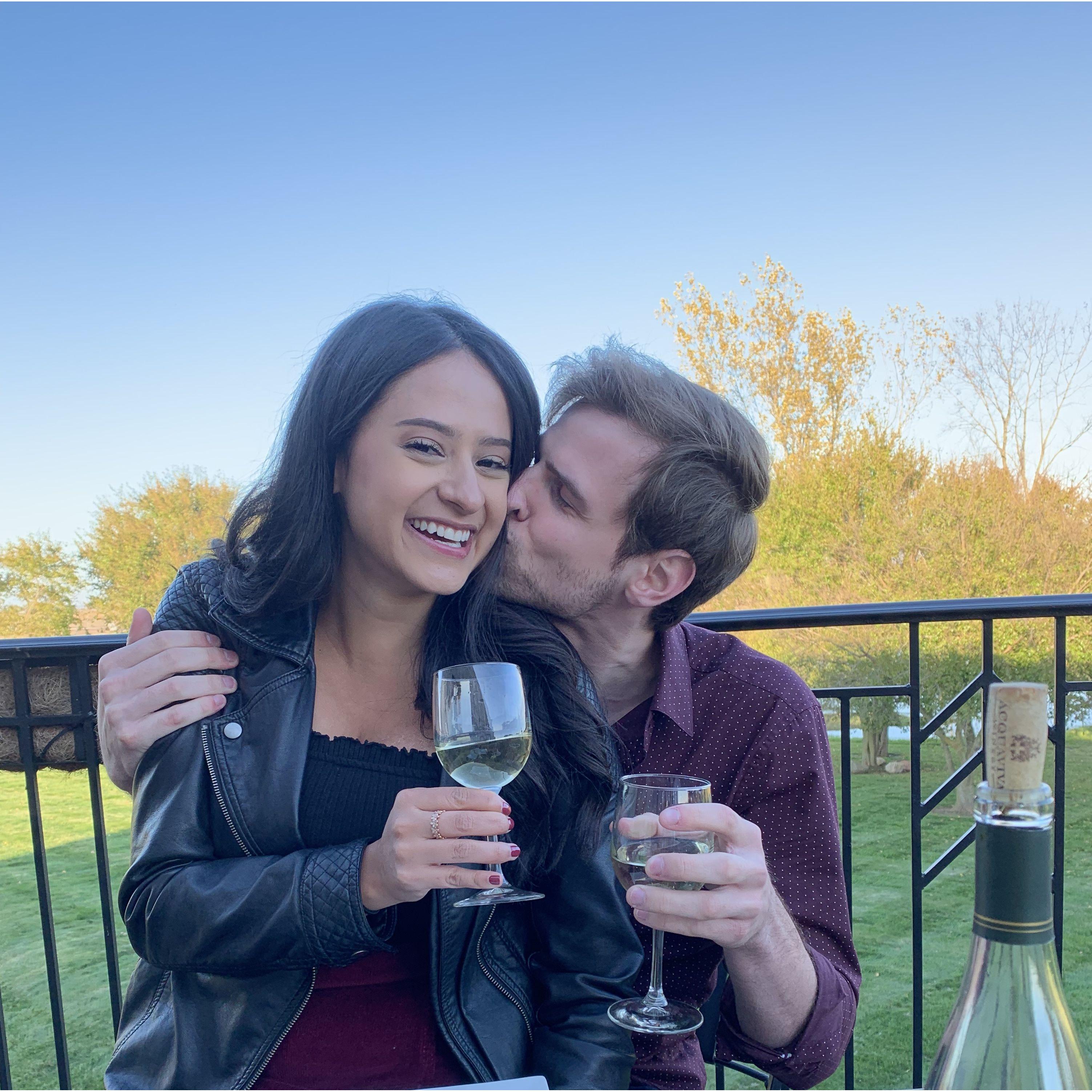 Marisa took David wine tasting in an effort to refine his palette. David has come a long way since his ginerade (gatorade and gin) days.
