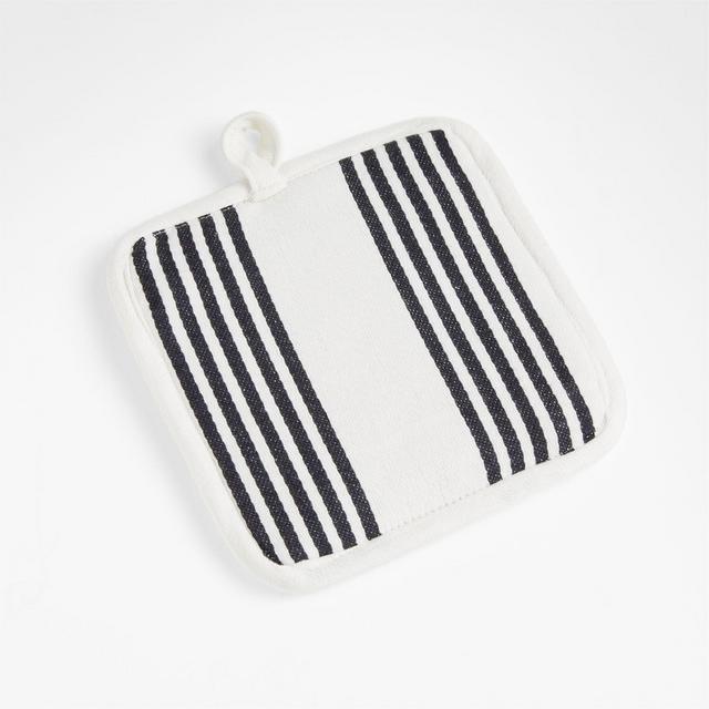 Cuisine Stripe Black Pot Holder