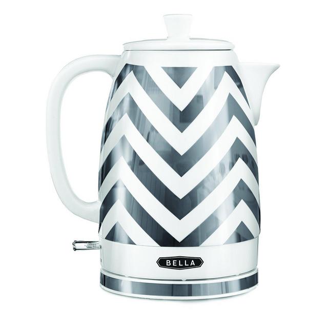 BELLA 1.8L Electric Ceramic Tea Kettle with detachable base and boil dry protection, 7.5 Cup Capacity