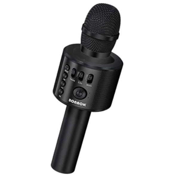 BONAOK Wireless Bluetooth Karaoke Microphone - Black