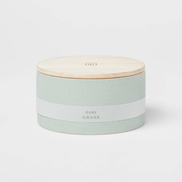 3-Wick Matte Textured 16oz Ceramic Candle with Wooden Wick Dune Grass - Threshold™