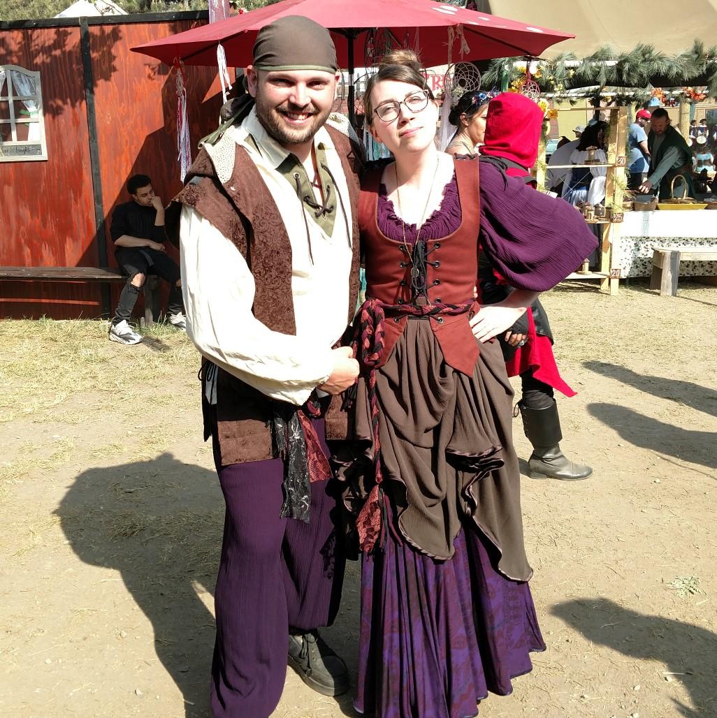 Trying some new styles at the Renaissance Faire in April 2019