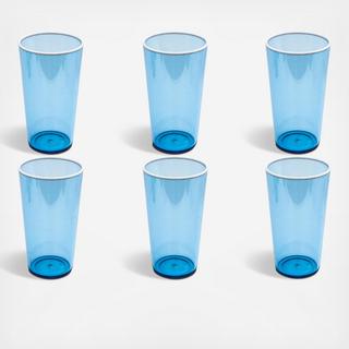 Contrast Blue Acrylic Jumbo Glass, Set of 6