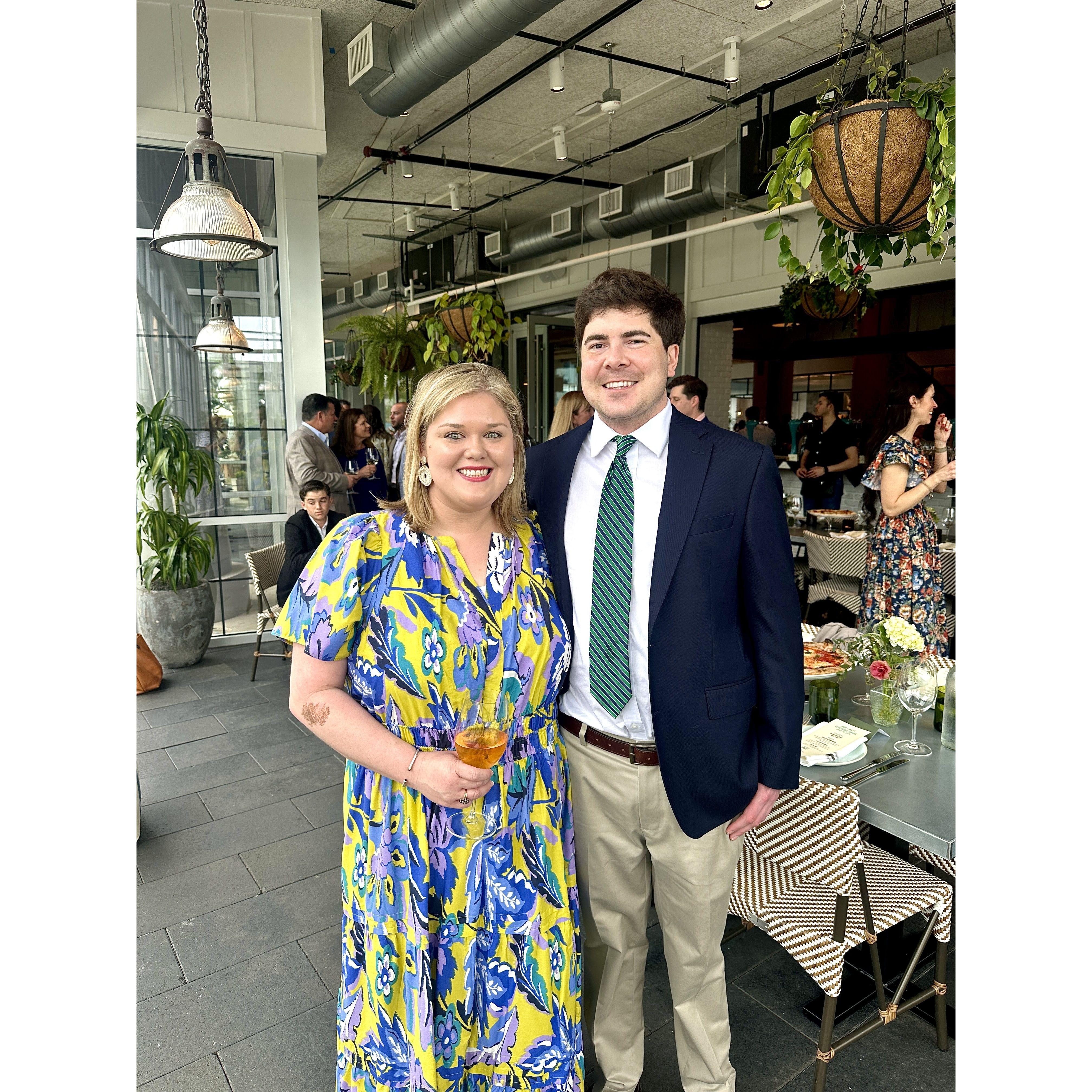Celebrating our friends Rob and Matt at their rehearsal dinner