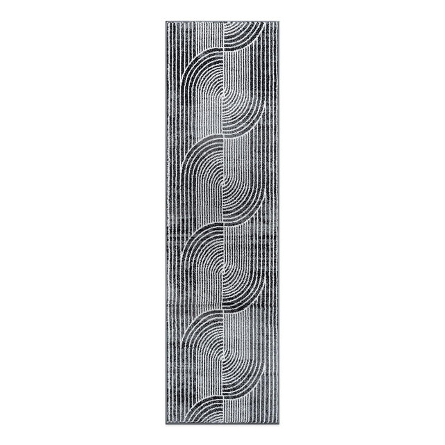 World Rug Gallery Contemporary Arch Knot Design Area Rug - BLACK 2'x7'
