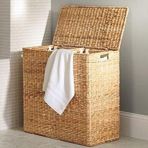 Perry Divided Hamper & Liner- Savannah Weave