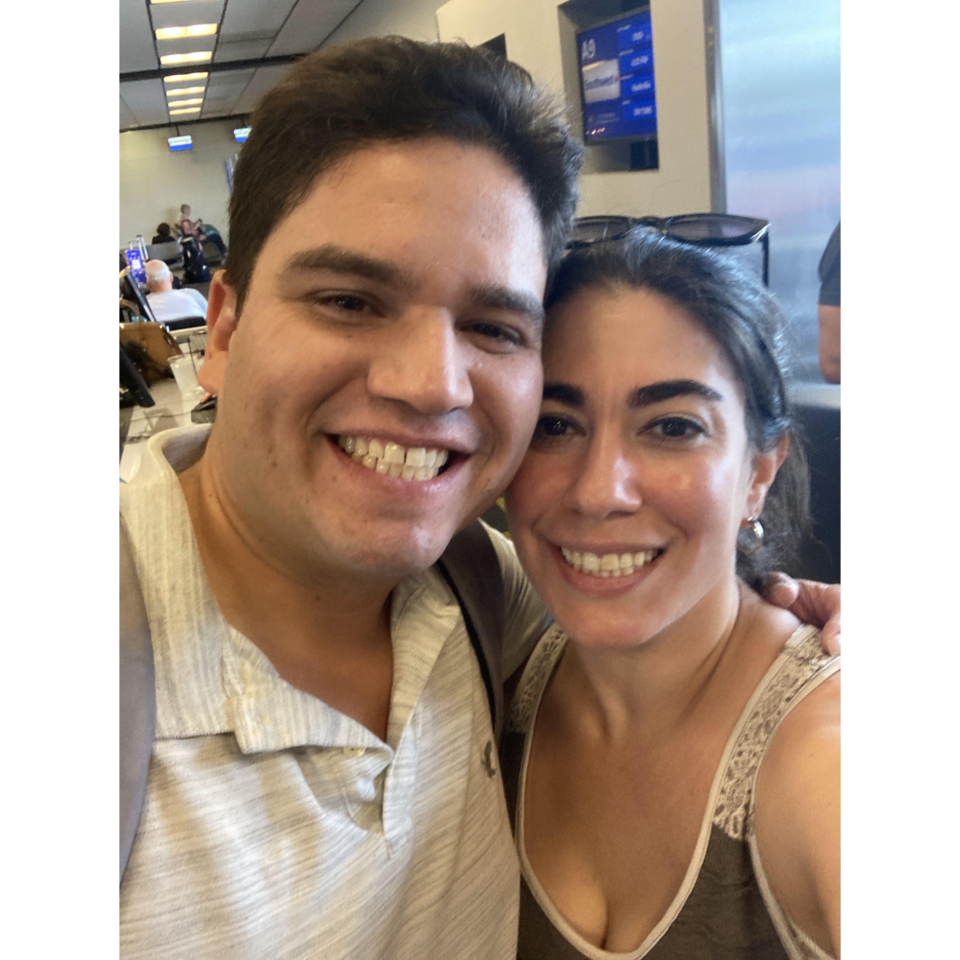 First flight together: Tom's birthday trip to Nashville, September 2023.