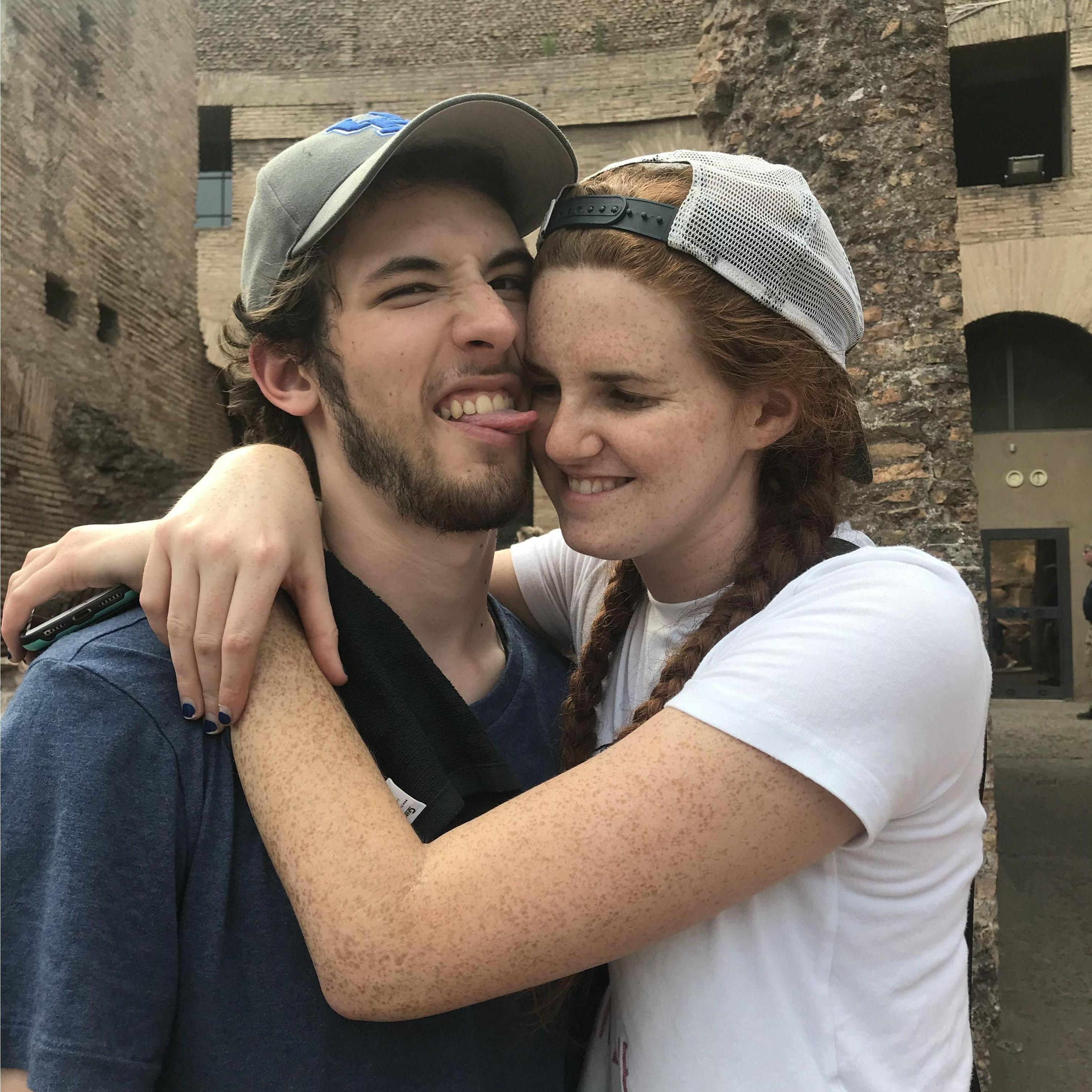 Nothing says "love" quite like licking a cheek in some Roman ruins. We took this one the day we first admitted we liked each other, walking down the cobblestone streets near the Coliseum.