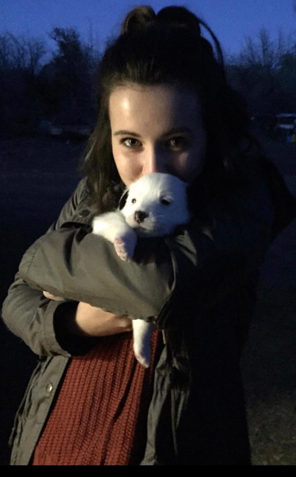 Picking up our first pet together, Gwen