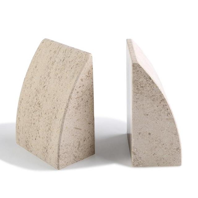 Koville Marble Bookends for Shelves, Large Bookends for Heavy Books, Non-Slip Heavy Duty Book Stopper for CD/Movies, Aesthetic Decorative Book Ends for Bookshelf Table Home Decor (Brown)