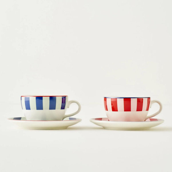 Line Porcelain Tea Cup Set (2 Pieces) - Bella Maison