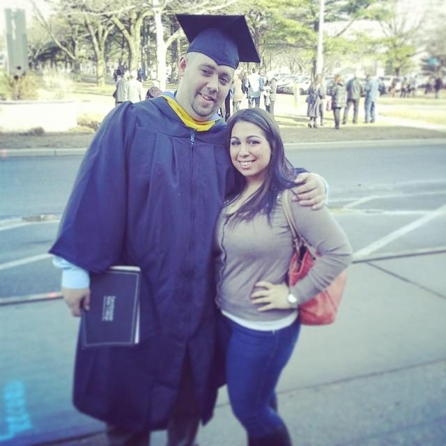 James's graduation from Farmingdale State College.