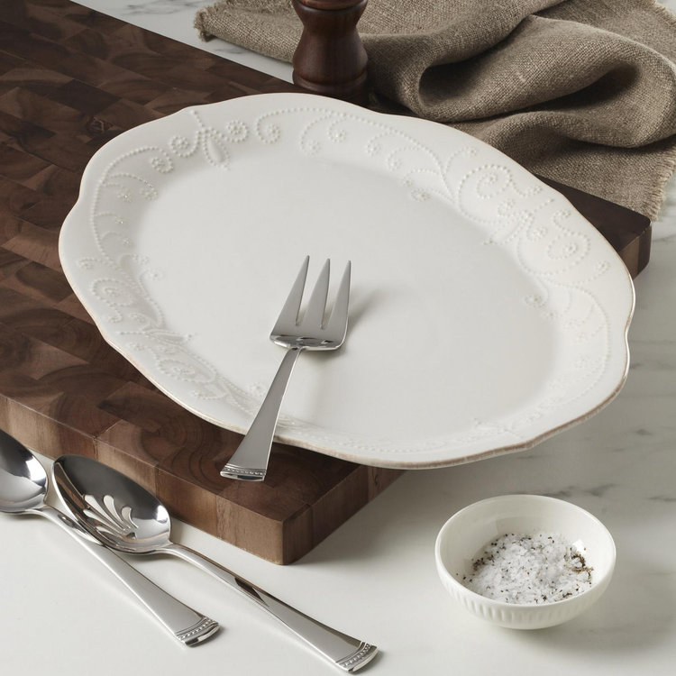 Lenox, French Perle Oval Serving Platter | Zola