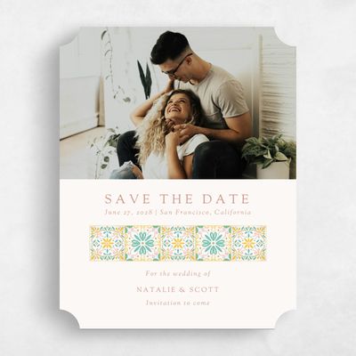 Blue Ticket Wedding Save the Date - Oluveri Photo