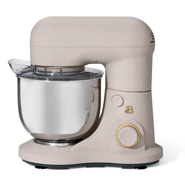 Beautiful 3.5 Qt Stand Mixer by Drew Barrymore – Lightweight, Powerful 300W Motor, 12 Speeds, Tilt-Head Design, Stainless Steel Bowl, Dishwasher-Safe Accessories (Porcini Taupe)