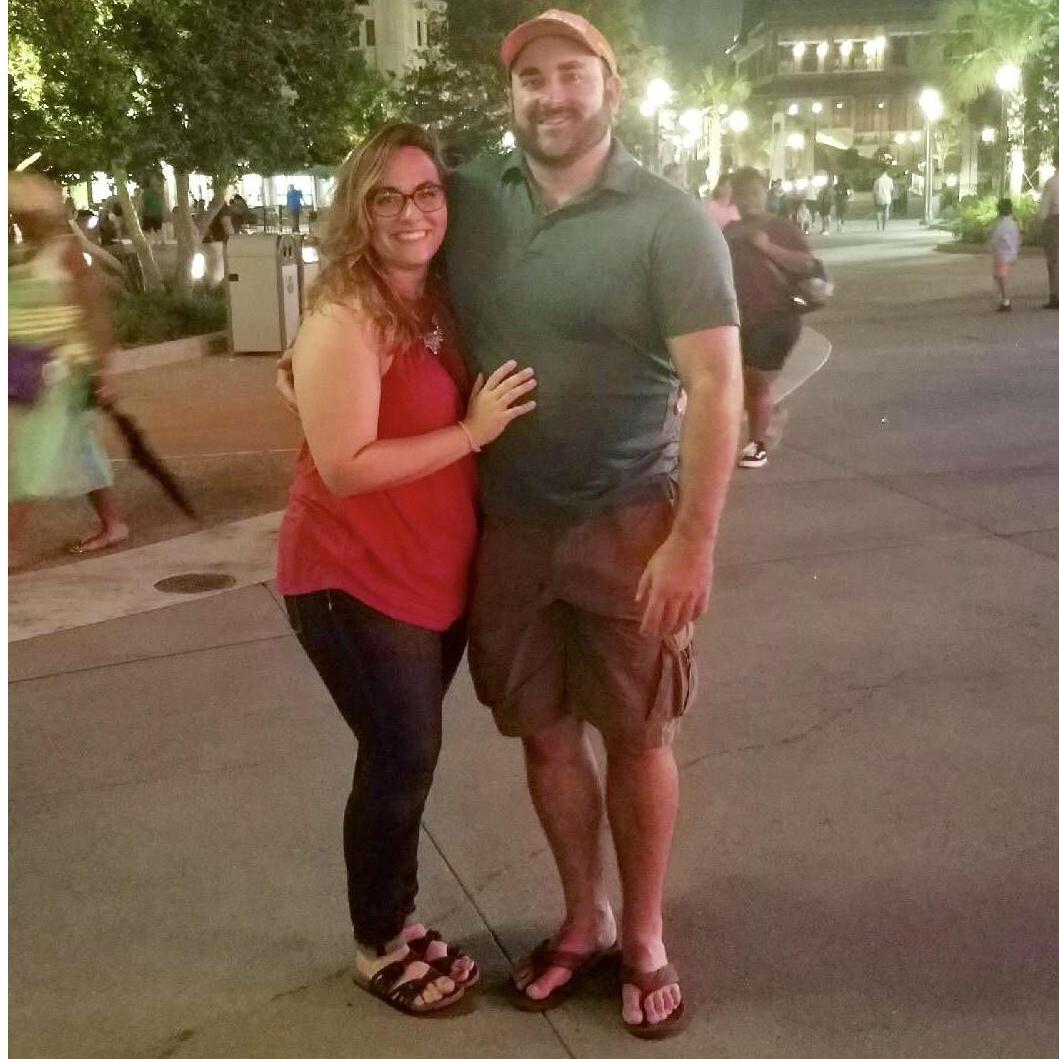Disney Springs after eating at one of their favorite restaurants: Homecoming (and Jared helping a lady who had a full on seizure in the middle of the restaraunt until the paramedics got there!)