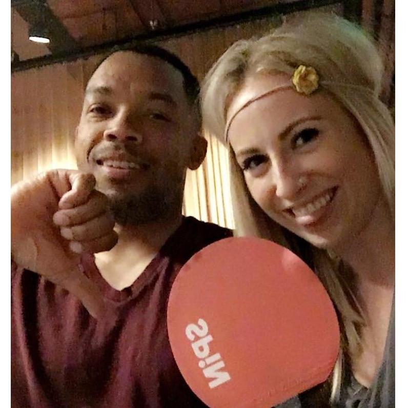 kicking his butt in ping pong