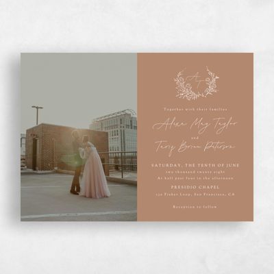 Brown Wedding Invitation - Marnina Photo