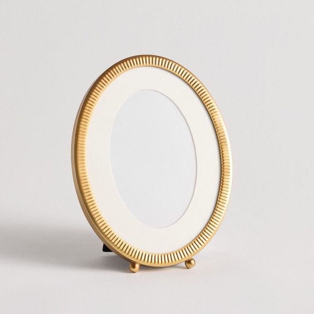 Maeve Thin Metal Frame Brass Round 4"X6"