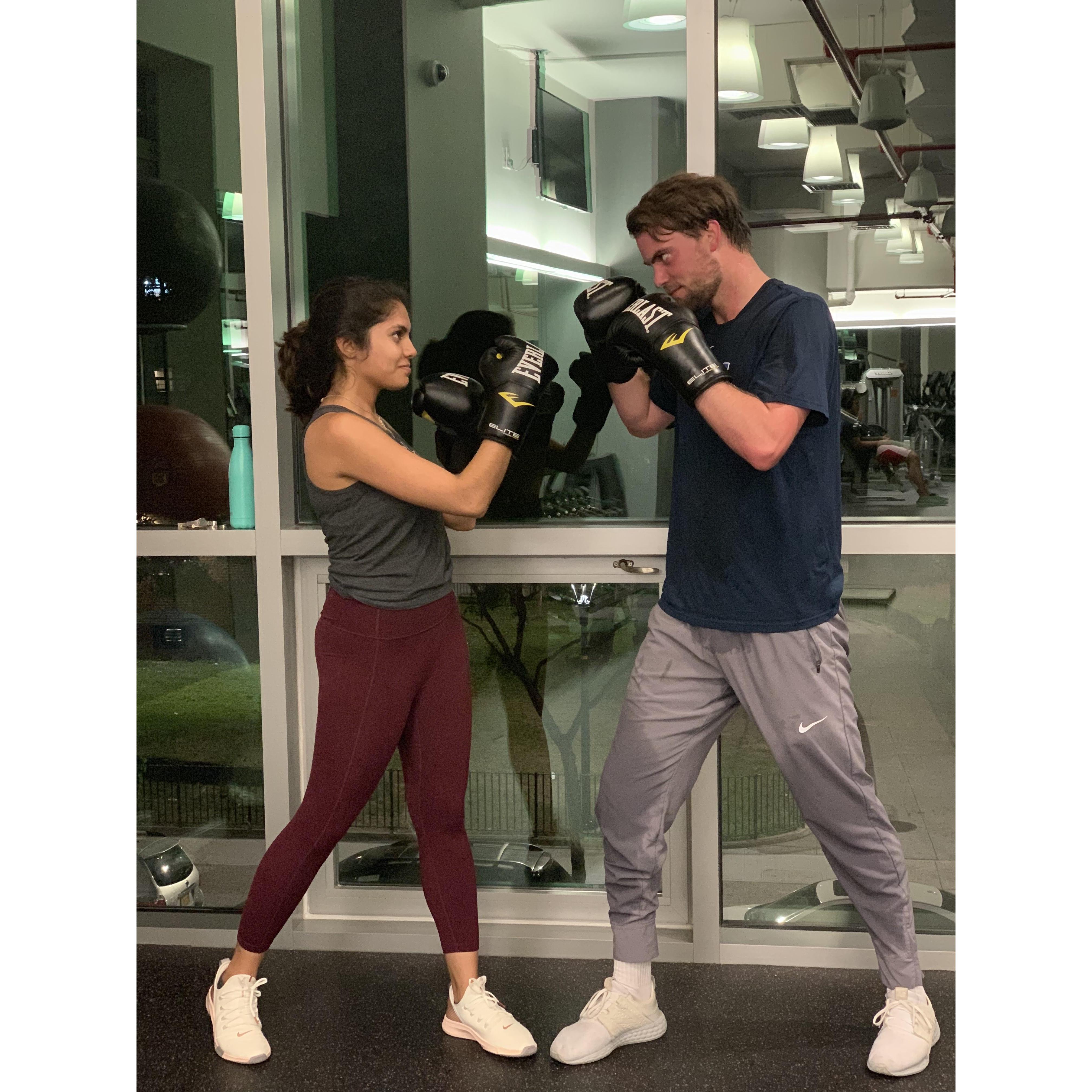 January 2019: New year, new bodies! We took boxing classes together!