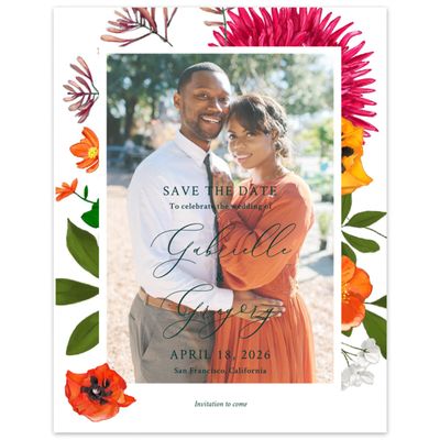 Dark Emerald, Green Wedding Digital Save the Date - Blossom Photo